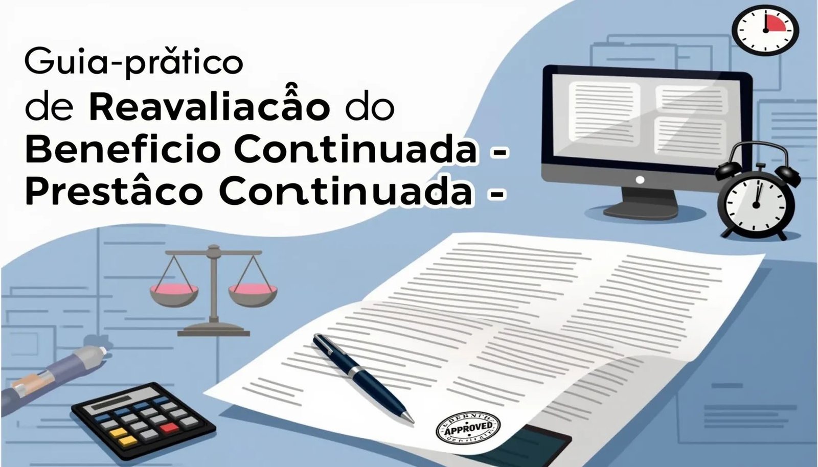 A imagem ilustra Guia Prático de Reavaliação do Beneficio Prestação Continuada - Solicitação e Recursos
